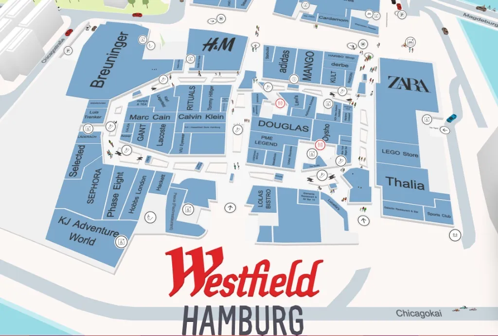 Lageplan KJ Adventure World im Westfield Hamburg-Überseequartier